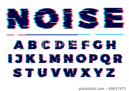 Glitch font. Futuristic scratched typography font millitary letters vector collection Glitch font. Futuristic scratched typography font millitary letters vector collection 60637475