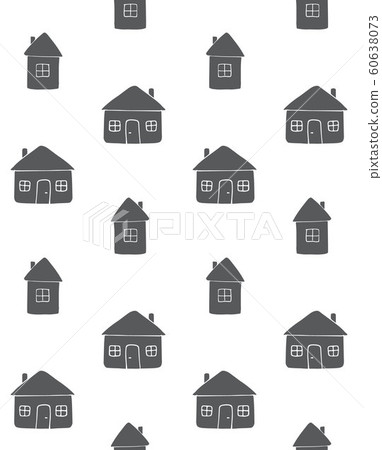 Vector seamless pattern of hand drawn house - Stock Illustration ...
