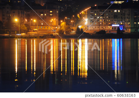 night city reflected in the water 60638163