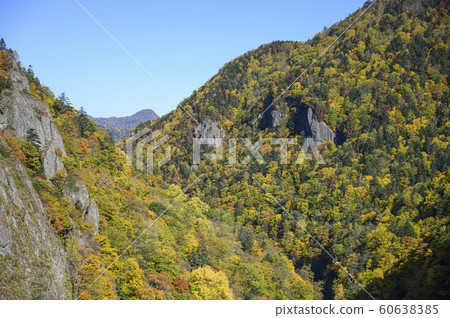 Autumn leaves of Jozankei Hoheikyo Dam, Hokkaido 60638385