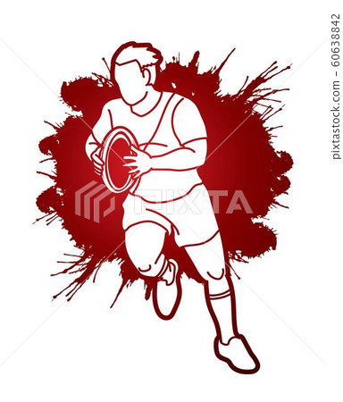 Rugby player action cartoon sport, Sportsman graphic vector. Rugby player action cartoon sport, Sportsman graphic vector. 60638842