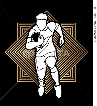 Rugby player action cartoon sport, Sportsman graphic vector. Rugby player action cartoon sport, Sportsman graphic vector. 60638843