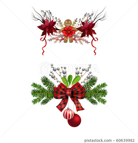 Christmas decorations with fir tree golden jingle bells Christmas decorations with fir tree golden jingle bells 60639982