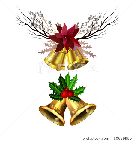Christmas decorations with fir tree golden jingle bells Christmas decorations with fir tree golden jingle bells 60639990
