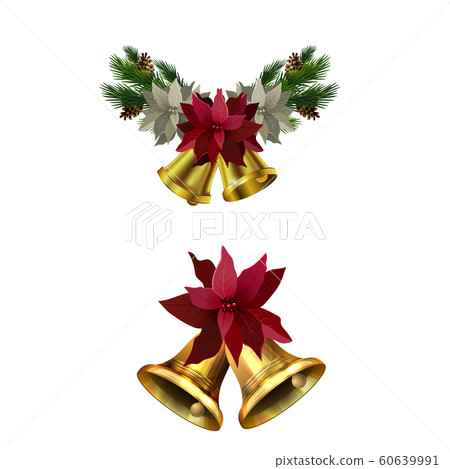 Christmas decorations with fir tree golden jingle bells Christmas decorations with fir tree golden jingle bells 60639991