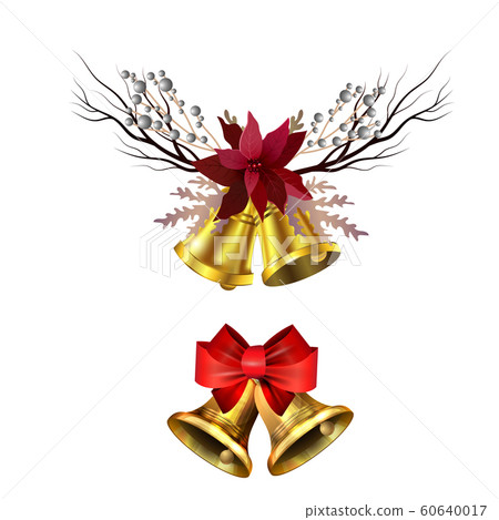 Christmas decorations with fir tree golden jingle bells Christmas decorations with fir tree golden jingle bells 60640017