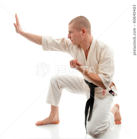 Karate. Man in a kimono Karate. Man in a kimono 60640483