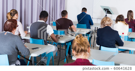 Back view of students in classroom Back view of students in classroom 60641628
