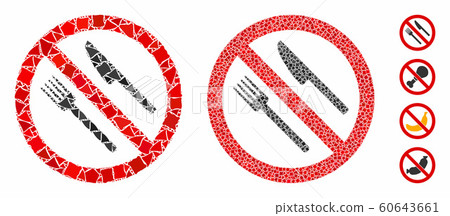 No food Mosaic Icon of Abrupt Elements 60643661