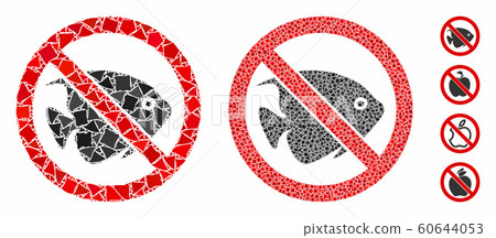 No fish Mosaic Icon of Irregular Parts 60644053