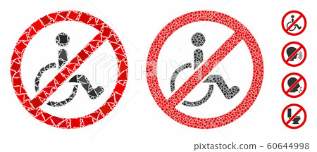 No disabled persons Mosaic Icon of Abrupt Pieces No disabled persons Mosaic Icon of Abrupt Pieces 60644998