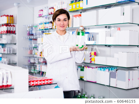 Female is showing body care products Female is showing body care products 60646155