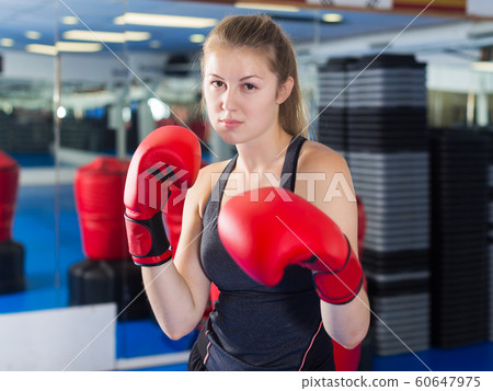 Portrait of woman boxer Portrait of woman boxer 60647975