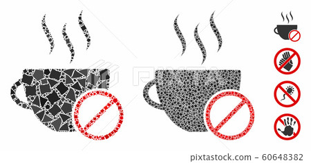No coffee Composition Icon of Ragged Pieces - Stock Illustration ...