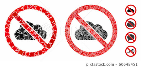 No cloud Mosaic Icon of Abrupt Pieces 60648451