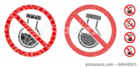 No chemical retort Mosaic Icon of Rough Parts No chemical retort Mosaic Icon of Rough Parts 60648903