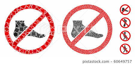 No barefoot Composition Icon of Ragged Pieces - Stock Illustration ...