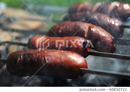 sausages in grill sausages in grill 60650722