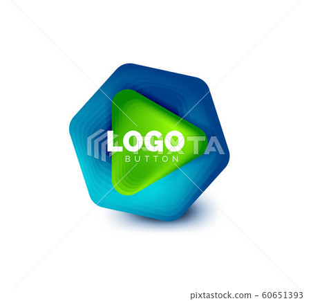 Play, arrow or download button icon, minimal design business logo template. 3d geometric bold in relief style with color blend steps effect. Vector Illustration For Wallpaper, Banner, Background, Card Play, arrow or download button icon, minimal design business logo template. 3d geometric bold in relief style with color blend steps effect. Vector Illustration For Wallpaper, Banner, Background, Card 60651393