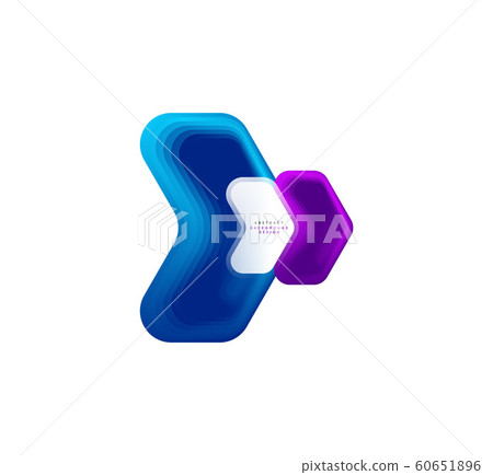 Vector arrow geometric banner created with blend color shapes effects. Trendy simple button, icon or business branding logo template, minimal style. Illustration For Wallpaper, Banner, Background 60651896