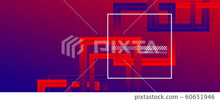 Abstract background with simple square or rectangle geometrical shapes. Geometric template with fluid gradients. Line design, technology concept. Vector Illustration For Wallpaper, Banner Background 60651946