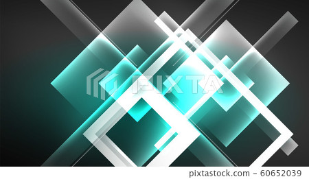 Neon shiny color squares on black, modern template 60652039