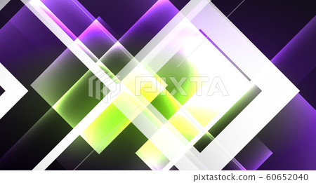 Neon shiny color squares on black, modern template 60652040