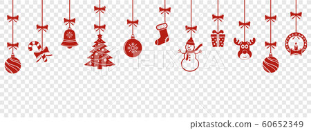 Vector Christmas hanging ornaments background Vector Christmas hanging ornaments background 60652349