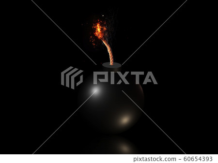 Bomb with fire on fire 60654393