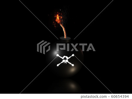 Bomb with fire on fire 60654394