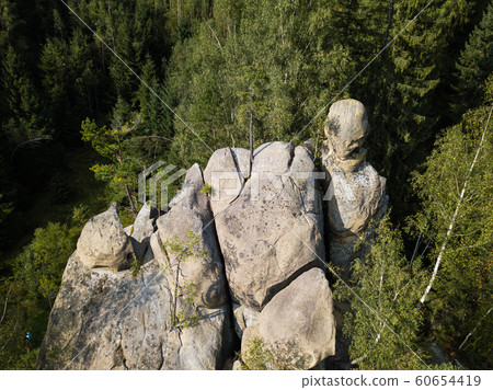 Stone rocks Ternoshorska Lada amidst beautiful 60654419