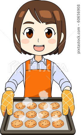 一個女人做糖果(餅乾)的插圖 一個女人做糖果(餅乾)的插圖 60656908