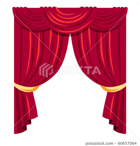 Luxurious red curtains flat vector illustration Luxurious red curtains flat vector illustration 60657064