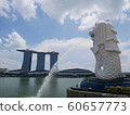 Marina Bay Sands and Merlion in Singapore 60657773