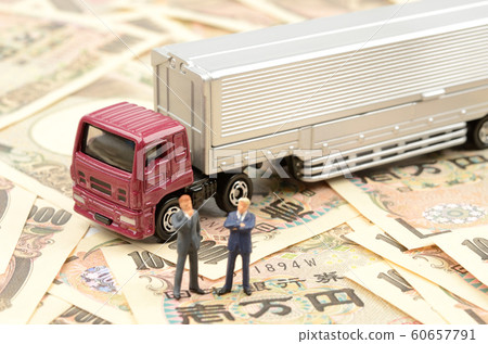 Truck, businessman and money Truck, businessman and money 60657791