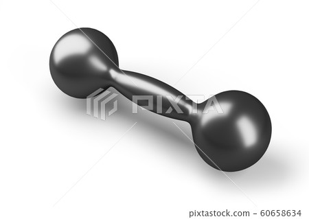 3D rendering image of a dumbbell for sports isolated on white. Bodybuilding equipment. 60658634