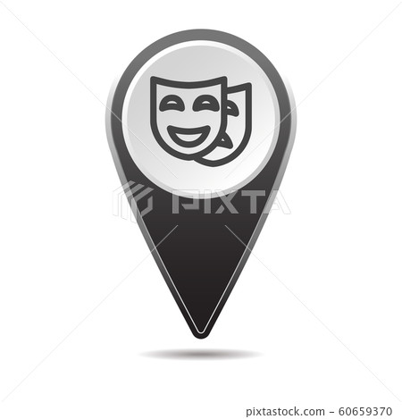 Geolocation map pin theatre icon Geolocation map pin theatre icon 60659370