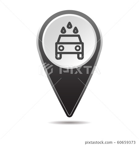 Geolocation map pin car wash icon - Stock Illustration [60659373] - PIXTA