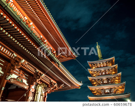 Asakusa Sensoji Temple at night Asakusa Sensoji Temple at night 60659678