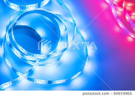 Bright neon LED strip glows 60659968