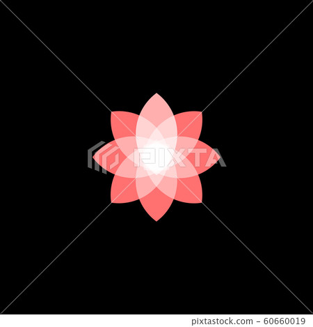 Isolated abstract star colorful logo. Color flower logo. Lotus vector logotype. Gladiolus vector logo.Daffodil vector logo. Organic nature icon. Agricultural colorful icon.Transparent effect stylized. 60660019
