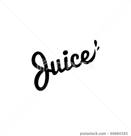 Isolated vector logo. Fresh juice drop lettering. Eco drink logo. Organic product logo. Simple flat text. Black writing logo. 60660165