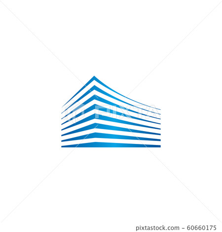 Isolated real estate logo. Building color icon. Rent agency logo. Architecture icon. Construction development agency logo. CIty neighborhood logotype. 60660175
