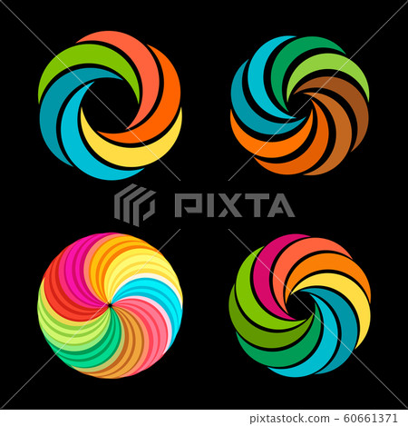 Abstract vector spiral tornado set of logos.... - Stock Illustration ...