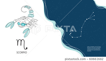 Zodiac background. Constellation Scorpio. The element of water. 60661682
