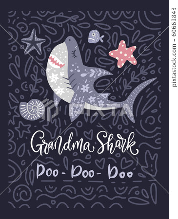 Shark animal vector card. Shark animal vector card. 60661843