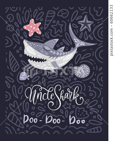 Shark animal vector card. Shark animal vector card. 60662133