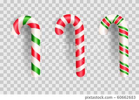Set of realistic christmas candy cane. 60662683