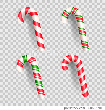 Set of realistic christmas candy cane. 60662701