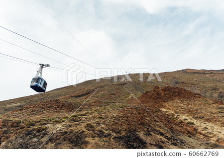 Cableway on the volcano Teide in Tenerife island - Canary Spain Cableway on the volcano Teide in Tenerife island - Canary Spain 60662769